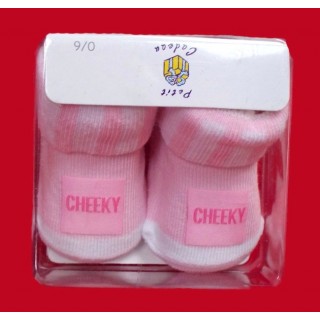 Baby Booties Cheeky In Pink -- £0.70 per item - 12 pack